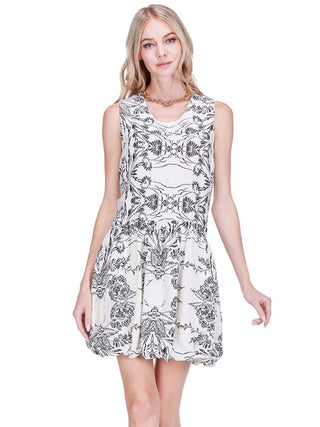 Bubbles Hem Dress - Ink Blossom
