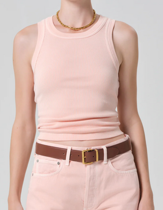 Isabel Rib Tank - Melon Creme