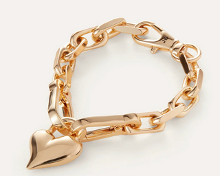 Padlock Heart Chain Bracelet - High Polish Gold